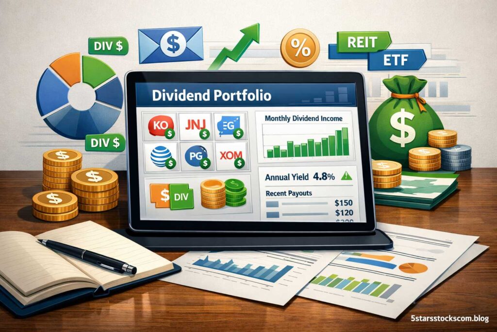 income stocks portfolio concept dividend income investment strategy